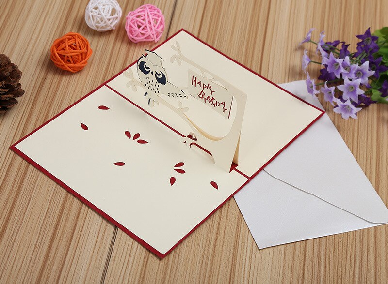 Direct manufacturers 3D stereo child card print LOGO birthday card customization