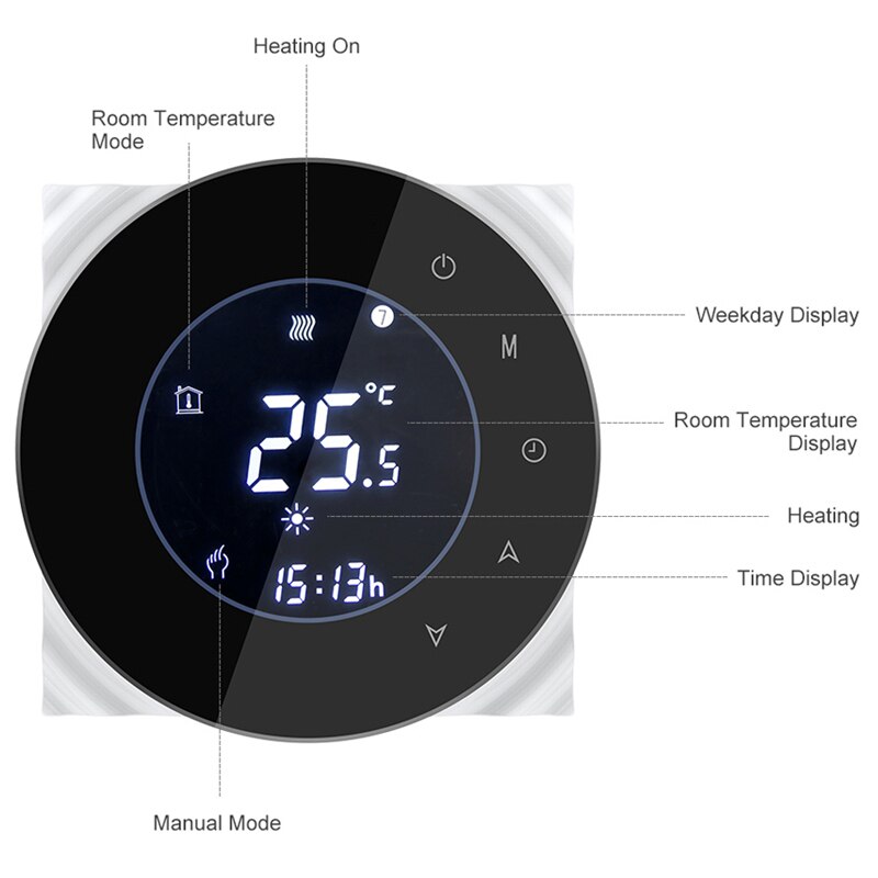 Wifi Smart 3A Water Thermostaat Temperatuur Controller Tuya App Afstandsbediening Voor Water Vloerverwarming Werken Met Google Thuis