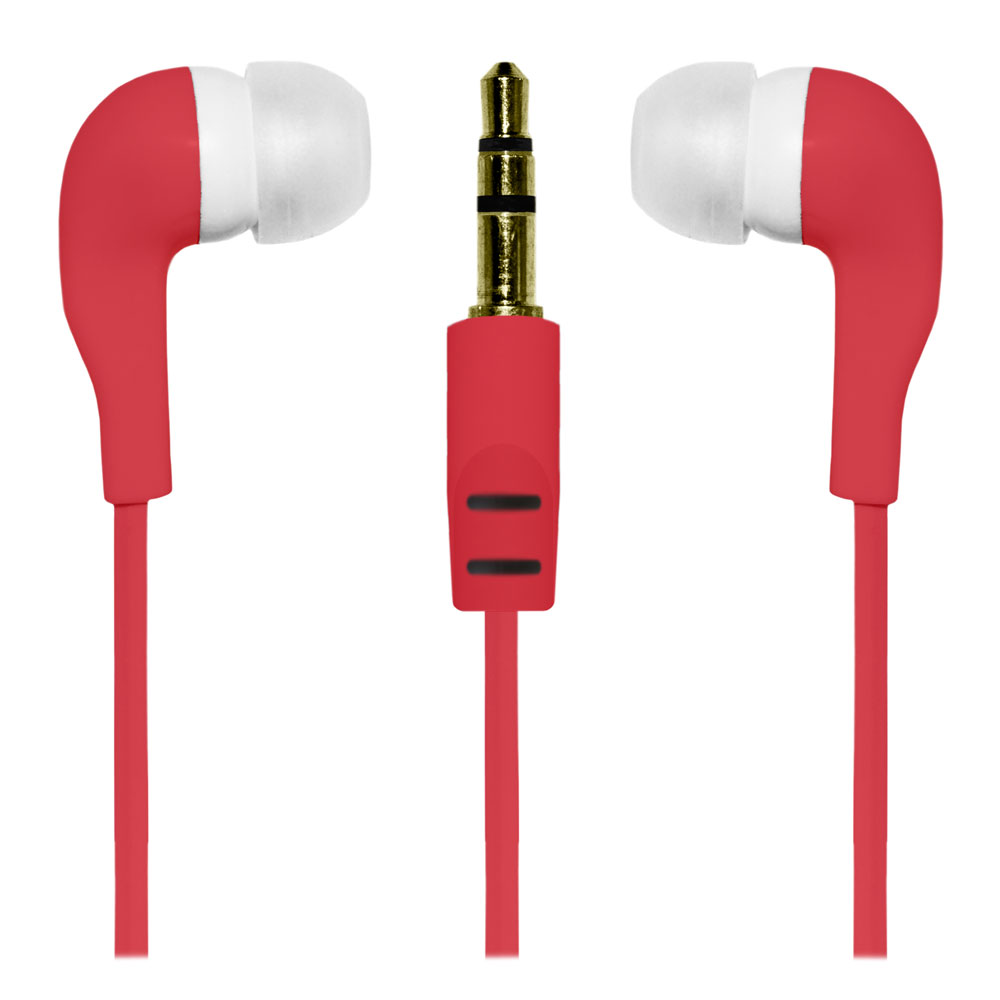 In-ear hörlurar trådbundna bekväma hörlurar 3.5mm jack lätt med kabel stereoljud för  mp3 mp4 röda