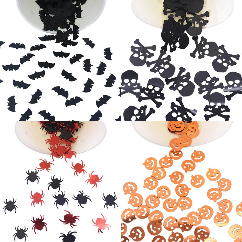 Halloween Confetti Pumpkin Spider Bat ghost Skull Happy Halloween Table Sprinkles Supplies Halloween Decorations Sprinkles