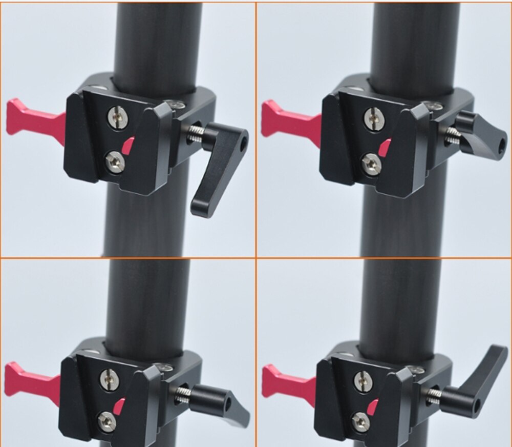 V-Mount Lock Battery Adapter with Clamp and quick release plate for Mounting to Light Stand Tripod.