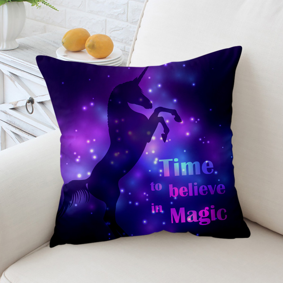 Kussensloop grappige decoratie voor auto eenhoorn serie kleurrijke print kussensloop huis bank kamer decoratie kussenhoes