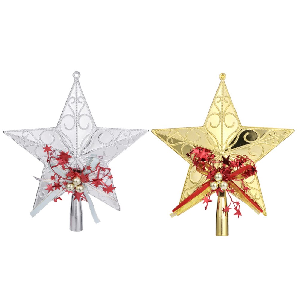 20cm Christmas Tree Star Topper Glittering Christmas Tree Decoration Ornaments (Golden): As Shown