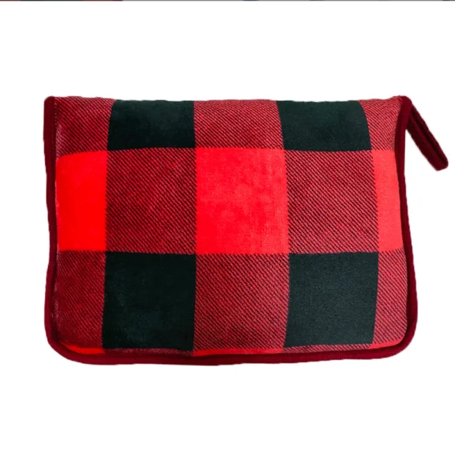 Coperta per aereo con borsa divano da viaggio 2 in 1 coperte per cuscino da tiro per volo con cinturino trapunte per pisolino da viaggio per auto aereo portatile: bianca