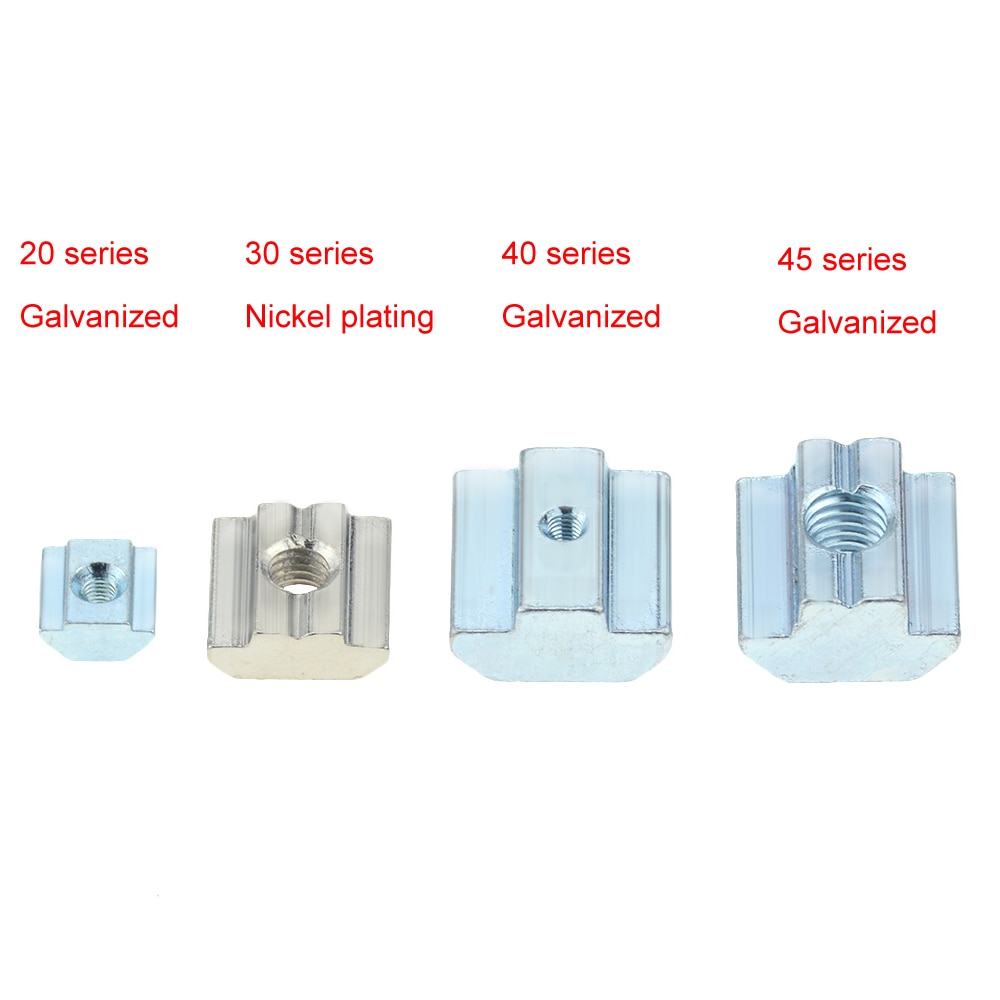 Tuerca cuadrada para perfil de aluminio, conjunto de roscas cuadradas, martillo deslizante t-track M3 M4 M5 M6 M8 M10 3030 4040 4545