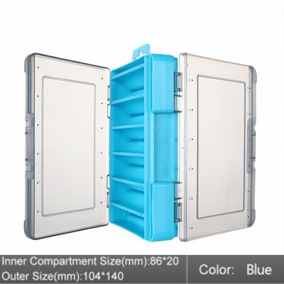 1PCS Large-capacity Fishing Bait Storage Box Double-Layer Fishing Bait Box Portable Multi-grid Fishing Tackle Storage Box: blue