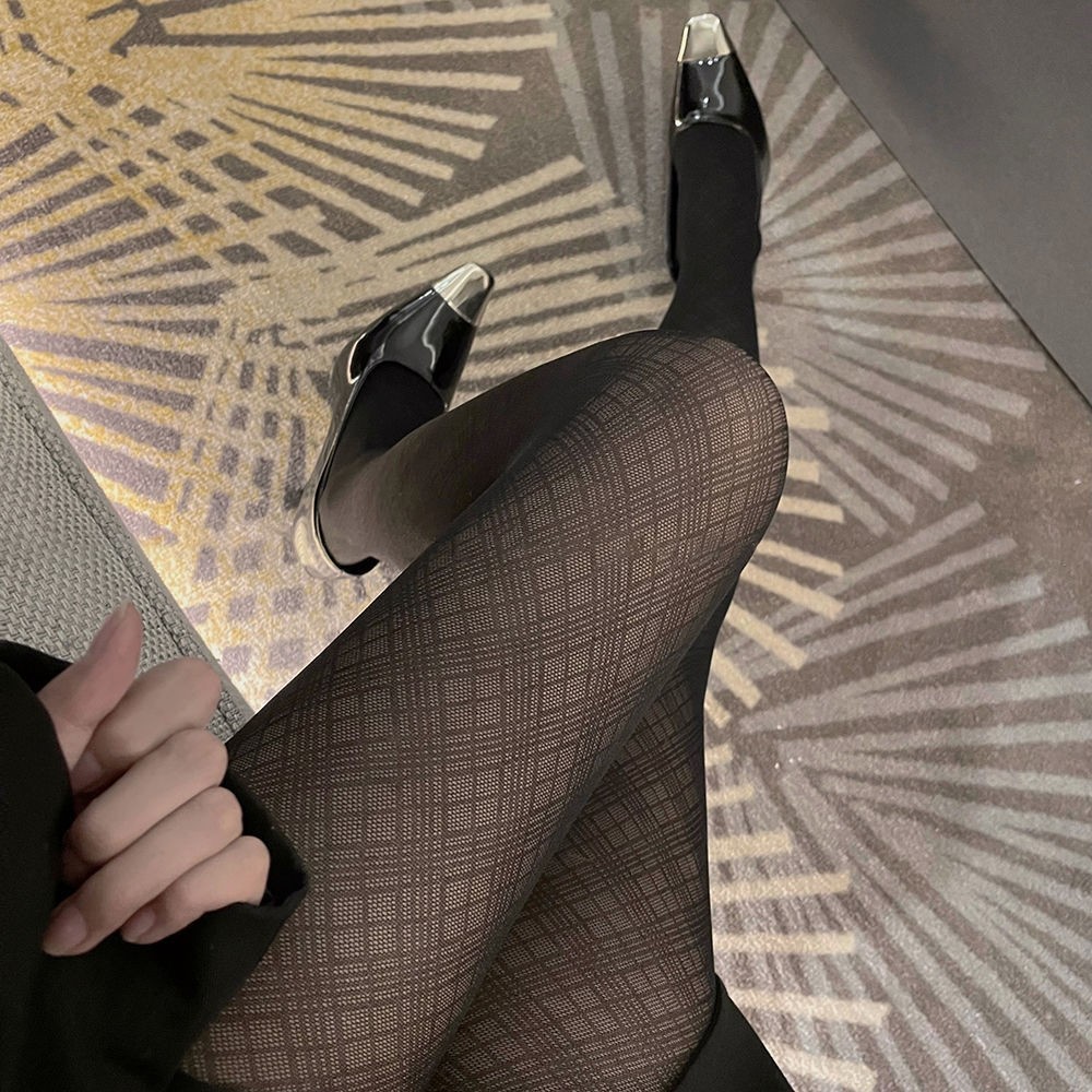 Medias sexis de pata de gallo negras, lencería para mujer, medias altas, de en club nocturno, pantimedias para mujer