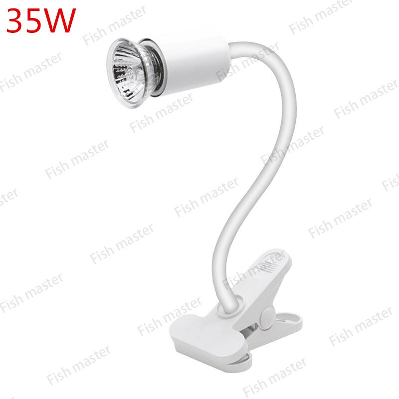 Reptile Heat Lamp UVB Basking Light Bulb Holder 35/50W Clip-on Aquarium Amphibians Turtle Tortoise Spider Lizard Frog Hedgehog: White LED M