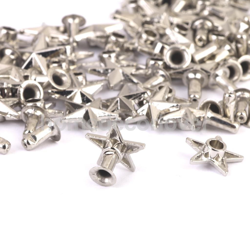 50 Stuks Silver Iron Star Studs Rivet Spikes Spots Nailhead Leathercraft Cool