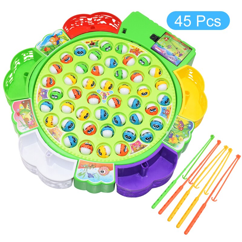 freundlicher Angeln Spielzeug Elektrische Rotierende Angeln Spielen Spiel Musikalische Fisch Platte einstellen Magnetische draussen Sport Spielzeug für KidsGifts