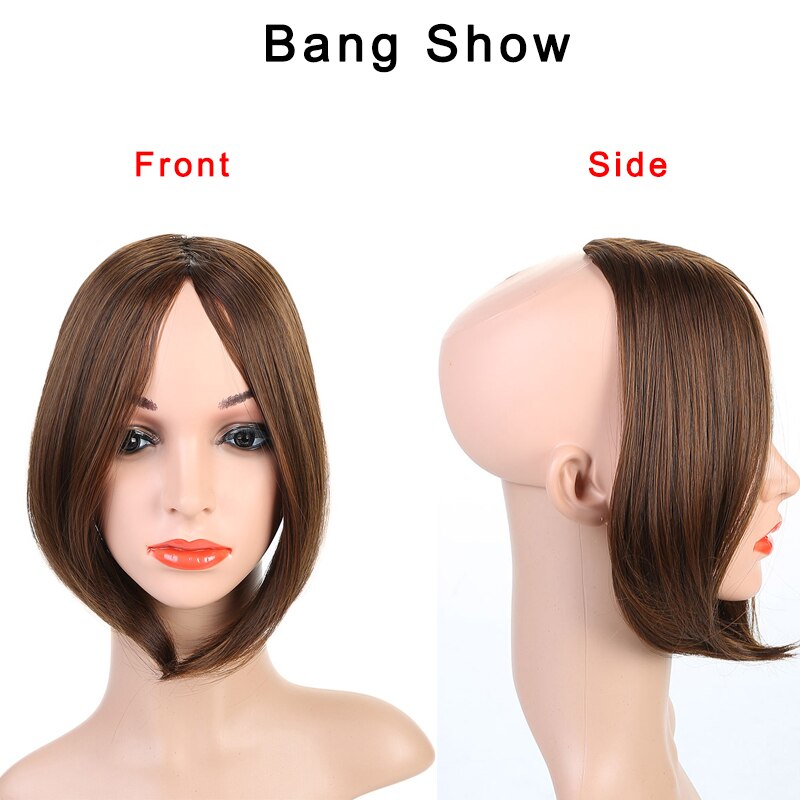 AOOSOO frangia a metà punta superiore capelli pezzo, parrucca fatta a mano per capelli lisci, alternativa invisibile naturale al pezzo di capelli sintetici