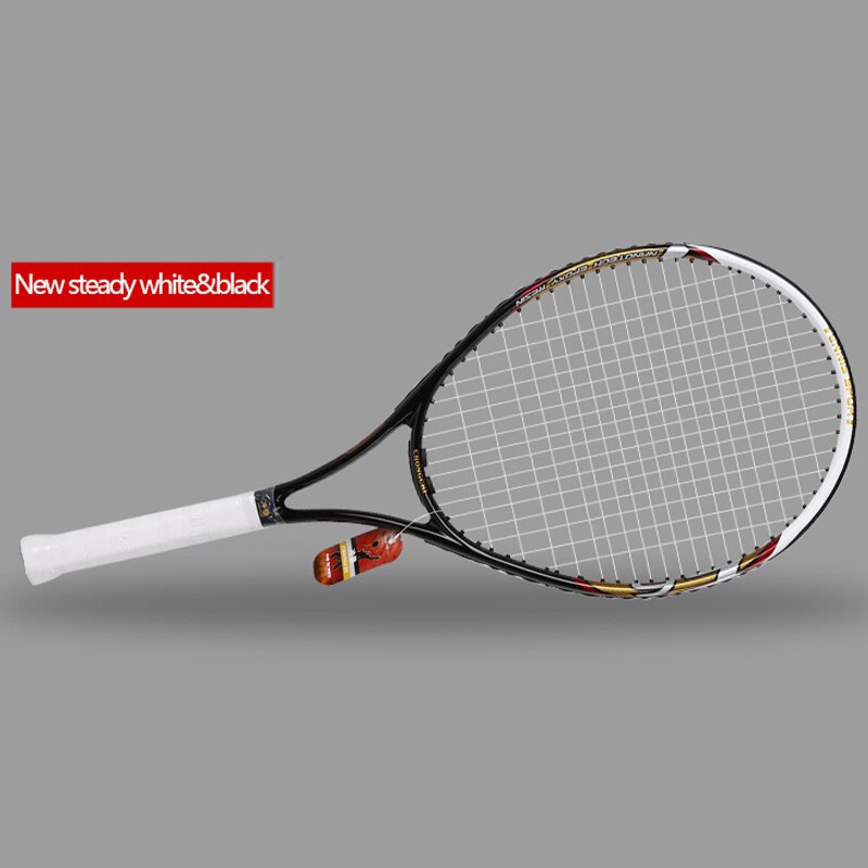 Raquete de tênis profissional de fibra carbono com saco de corda raquete treinamento pickleball padel raquetes esportes para homens: New steady white