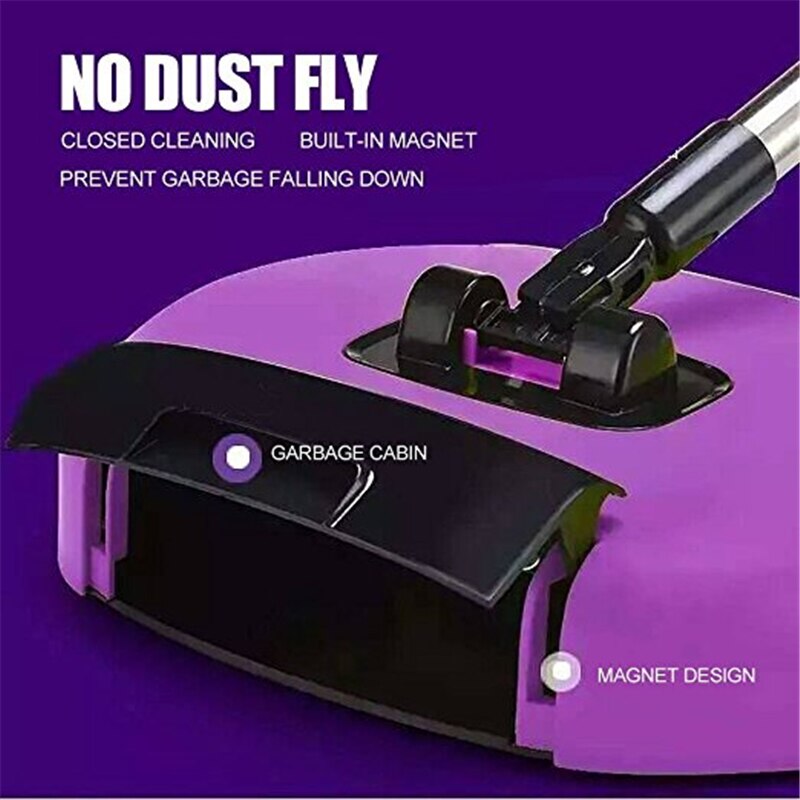Handheld Sweeper Bundle Household Automatic Hand Push Sweeper Broom Vacuum Cleaner Sweeping Robot 3in1 Floor Brush