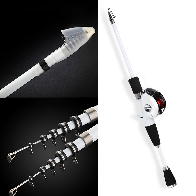 Carbon Fiber Lure Fishing Rod with Low-Profile Reel Telescopic Sea Lake Fishing Pole Set X85
