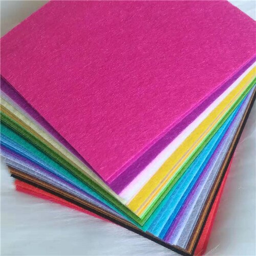 1 Set Felt Fabric Eco-friendly Non-Woven Patch Scrapbook Material DIY Crafts Christmas Felt Decorations Sewing Fabric: 10x10 cm 40 pieces