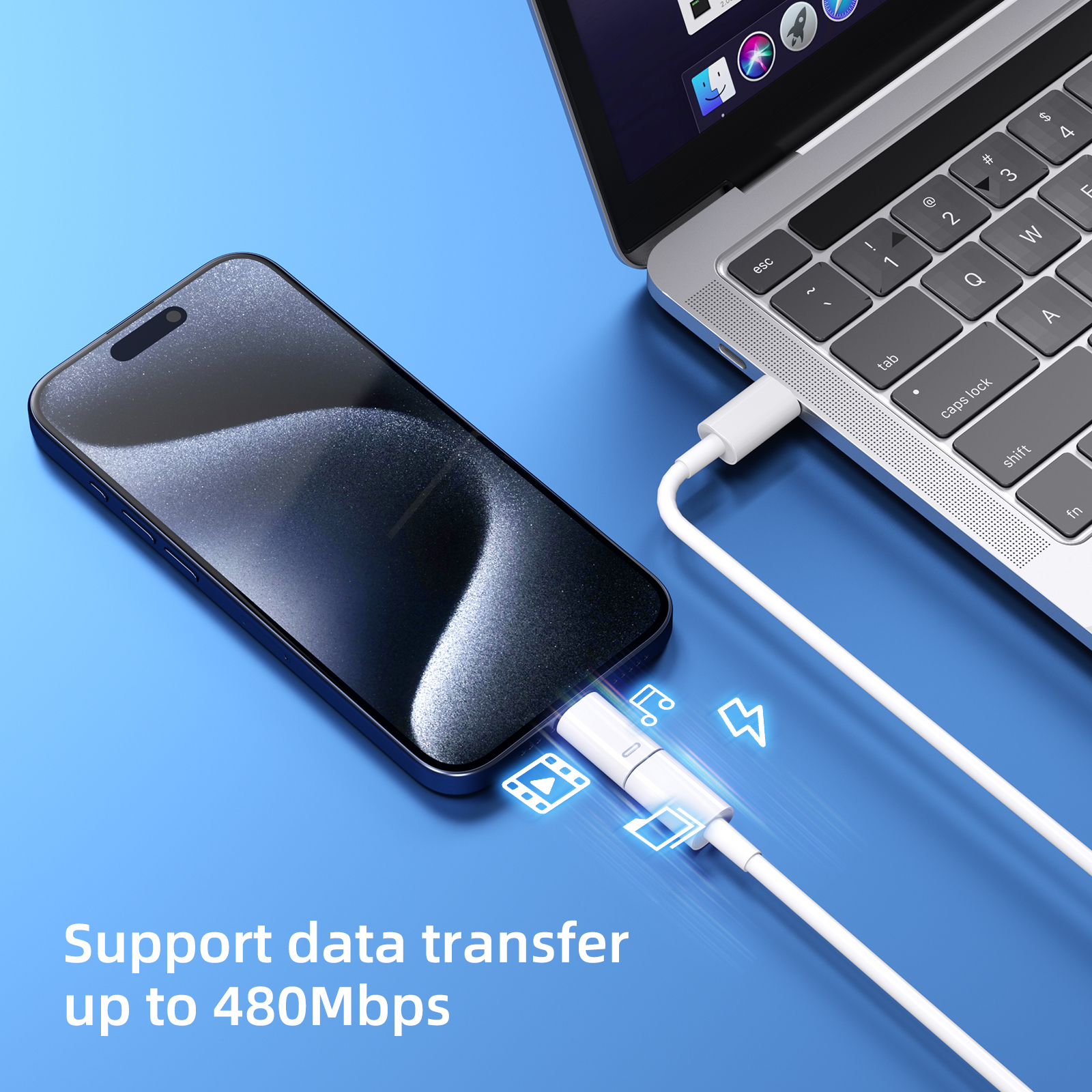 OTG USB C To Lightning Adapter Lightning Female To Type C Male Connector Fast PD Charging Adapter Converter for iPhone 15 Promax