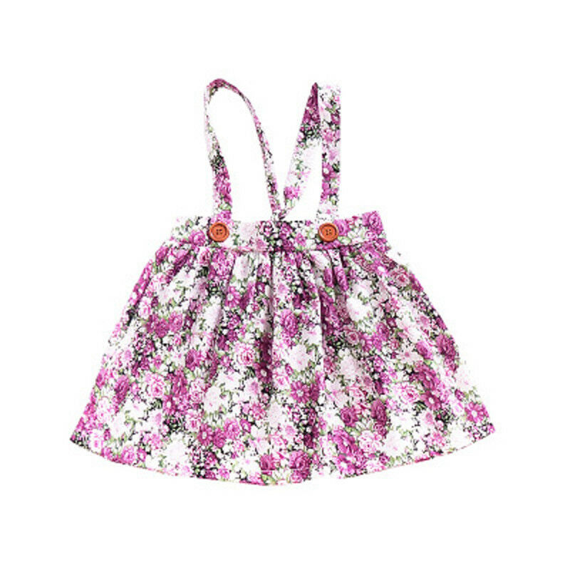 Prinses Bloemen Rok Algehele Peuter Baby Meisjes Bloemen Party Prinses Bib Jarretelle Rok Outfits: Paars / 12m