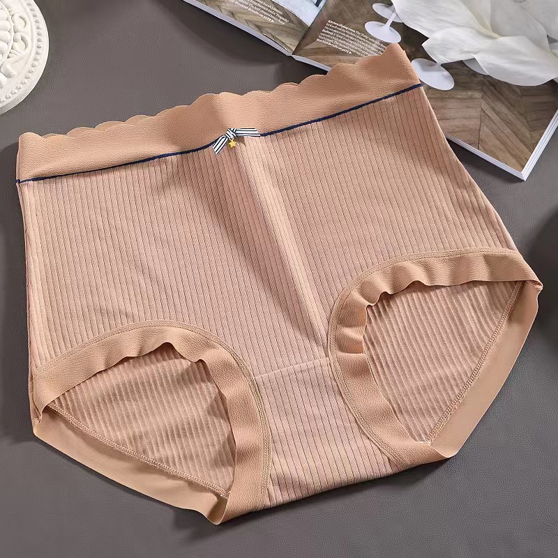 Bragas de algodón de Xl-XXXL, ropa interior de talla grande para mujer, calzoncillos sin costuras de cintura alta, bragas de encaje sexis, lencería femenina: XXXL / Azul cielo