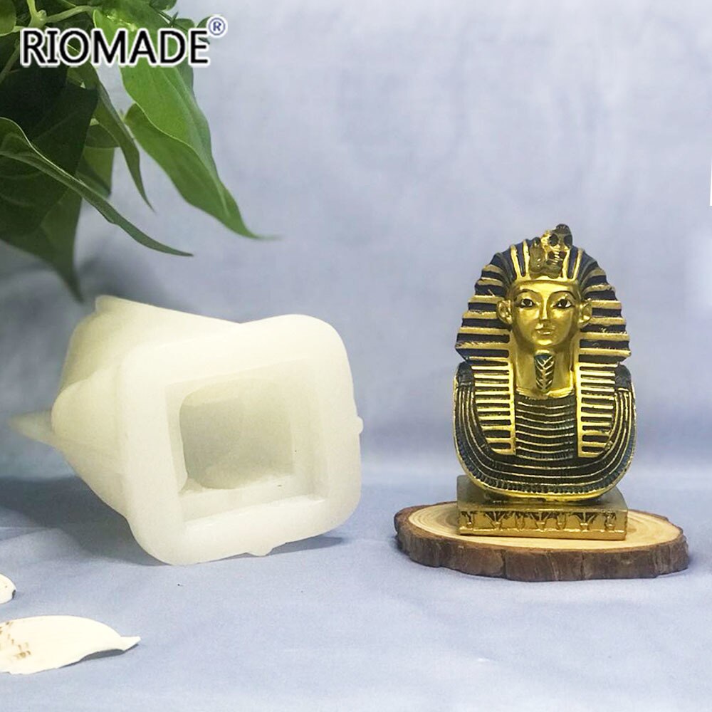 Molde de silicona para velas del faraón egipcio, utensilios para hornear de Chocolate, fabricación hecha a mano, moldes de resina de yeso