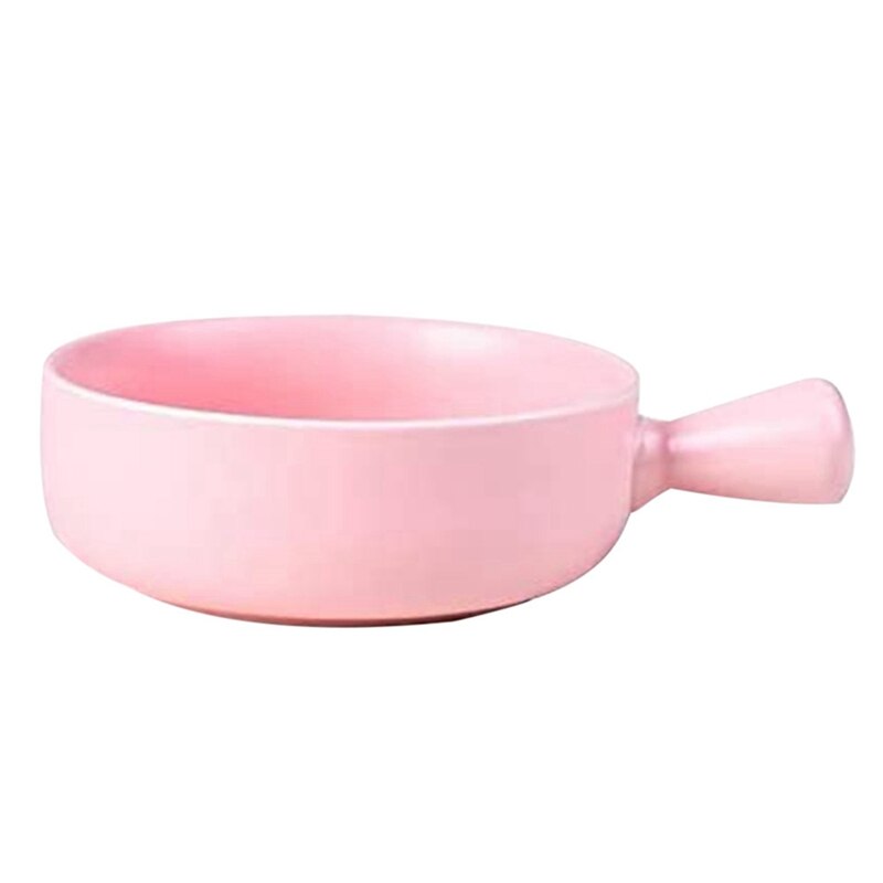 Ceramic Bowl With Handle Bowl Soup Ramen Bowl Shatterproof Dishwasher And Microwave Safe Kitchen Porcelain Bowl: Pink
