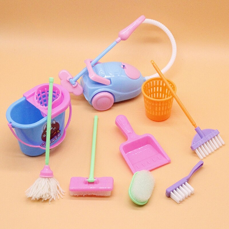 9Pcs Keuken Schoonmaken Speelgoed Huishoudelijke Schoonmaken Tool Pretend Play Speelgoed Interactieve &amp; Educatief Housekeeping Schoonmaken Speelgoed H055