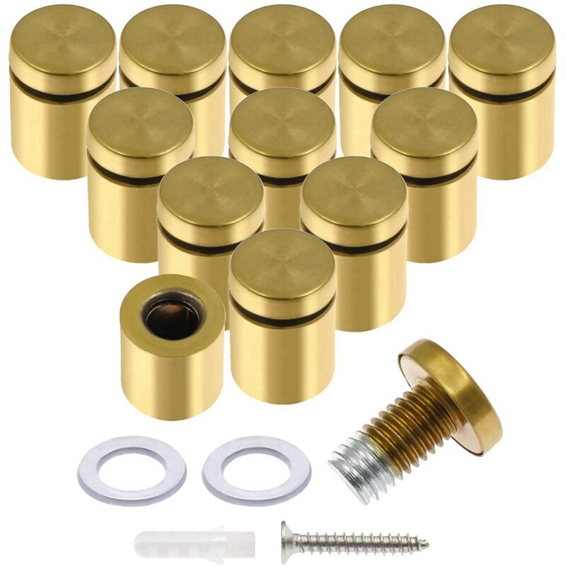 12Pcs 3/4 X 1Inch Standoff Screws, Wall Sign Standoff Advertising Glass Standoff Nail For Hanging Acrylic Picture Frame: Default Title