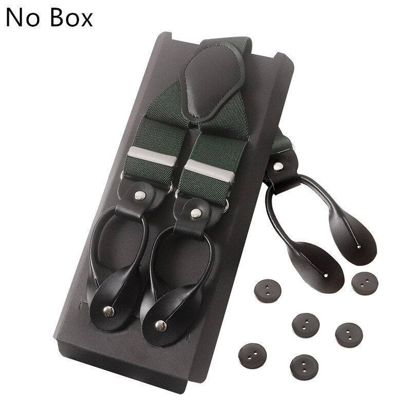 Vintage 3.5 Cm Wide Black Leather Suspenders Men Leather Button Suspenders Pant Braces Male Wedding Unisex Wear: Beige