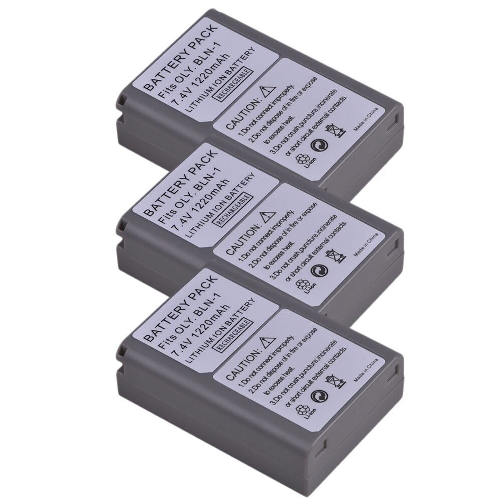 1220mAh BLN-1 PS-BLN1 batterie rechargeable Li-ion BCN-1 pour Olympus OM-D E-M1, stylo F, OM-D E-M5, stylo E-P5, OM-D E-M5 II: 3 battery