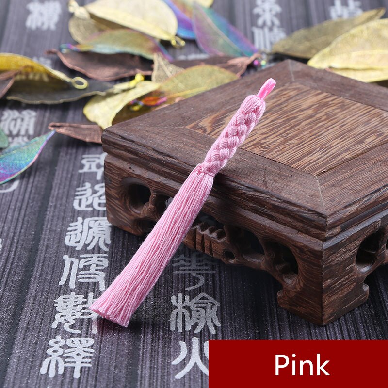 5PCS Mini Hemp Flower Tassel Jewelry Curtain Garments Decorative Accessories DIY Key Cell Phone Bag Fringe Trim Tassels Pendant: Pink