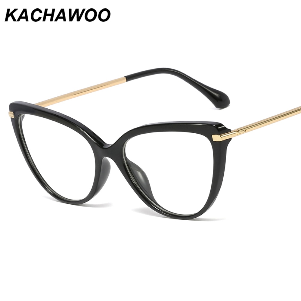 Kachawoo brillen Katze Auge retro Gold tr90 optische rahmen brillen frauen klare linse aufbringen stil neue jahr