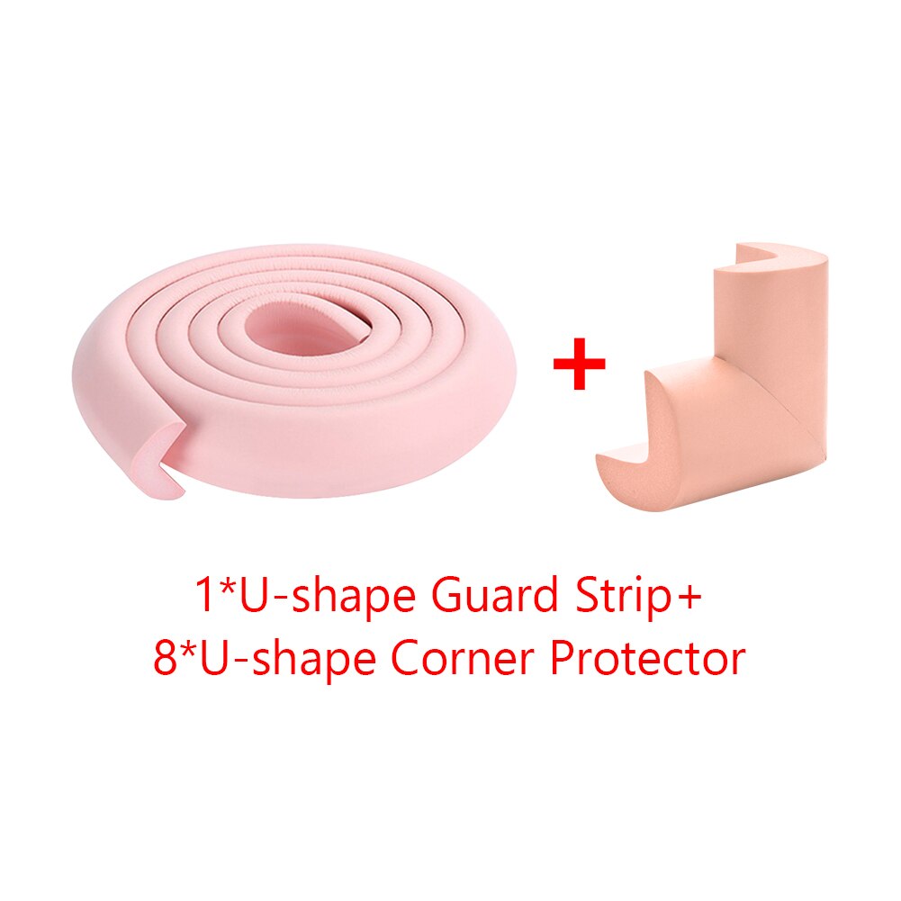 2m baby sikkerhet bord skrivebord kant vakt stripe hjemme pute vakt stripe sikker beskyttelse låve bar stripe myk tykkere: Rosa l form