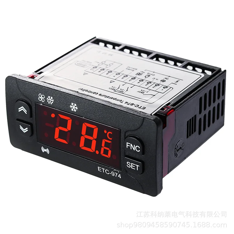 ETC-974 Temperature Controller Refrigerator Defrosting Heating Control Thermoregulator with Dual NTC Sensor 220V