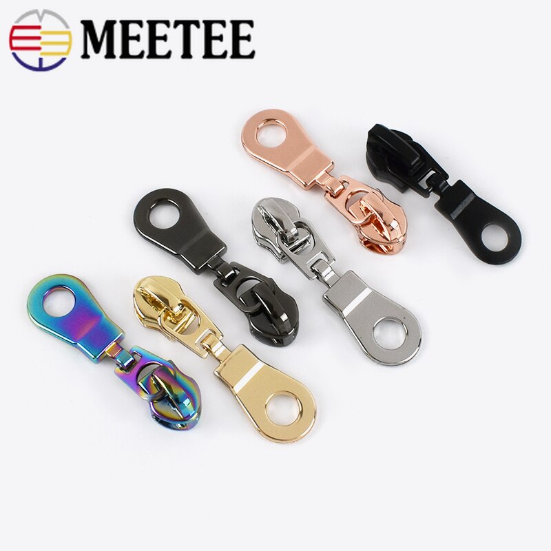 Cursori con cerniera Meetee 20 pezzi per cerniere in nylon 5 # borsa kit di riparazione con cerniera tasca di ricambio cerniere testa accessori per cucire fai da te ZT179