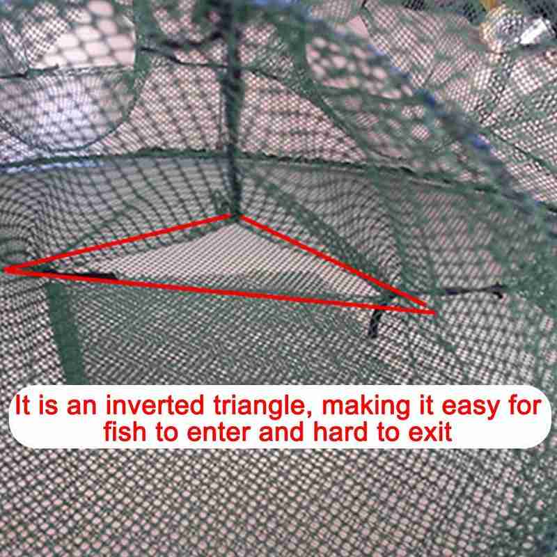Automatic Fishing Net Round Shape Trap Cage Open For Crab Net Easy Fishing Lobster Crayfish Use X4B3
