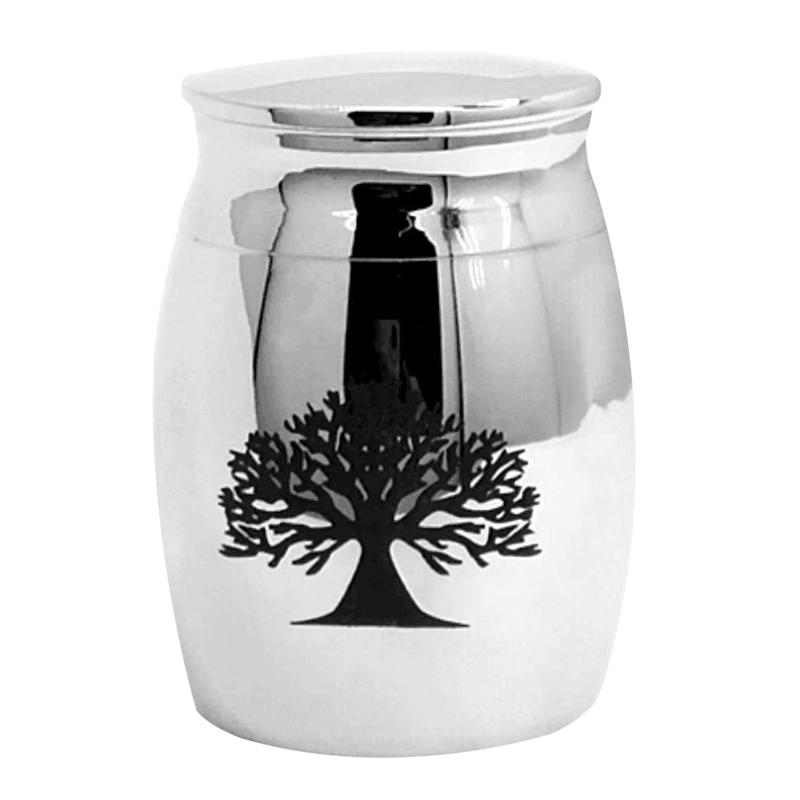 Stainless Steel Cinerary Funerary Urn Jar Opening The Tree Of Life Urn Container The Urn Can Be Opened (Tree Of Life)