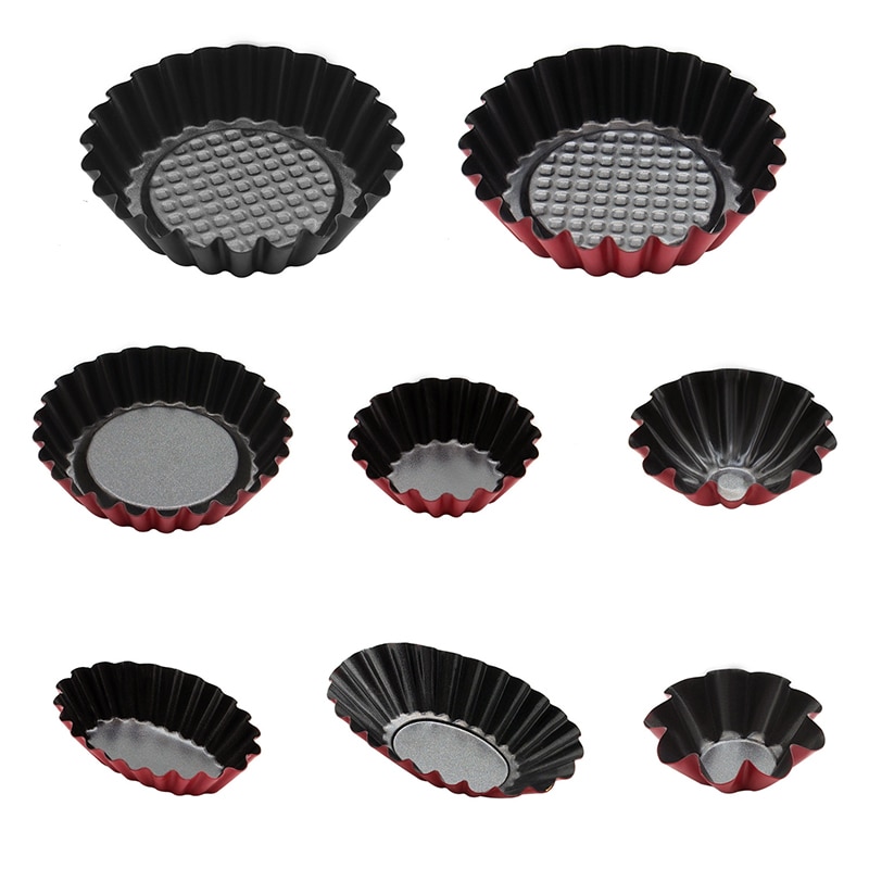 12-Pack Taartvorm Cupcake Cake Muffin Mold Tin Pan Bakken Tool Carbon Staal