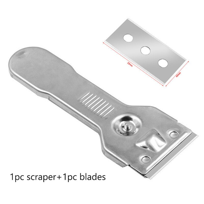 Portable Stainless Steel Cleaning Scraper Glass Ceramic Hob Scraper Window Smooth Floor Cement Tile Cleaning Hand Tool: Scraper and blade