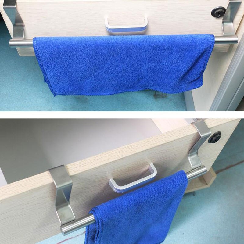 Handdoekrekken boven keukenkastdeur handdoekrek hangende houder badkamerplank thuis organizer lange wandhaak