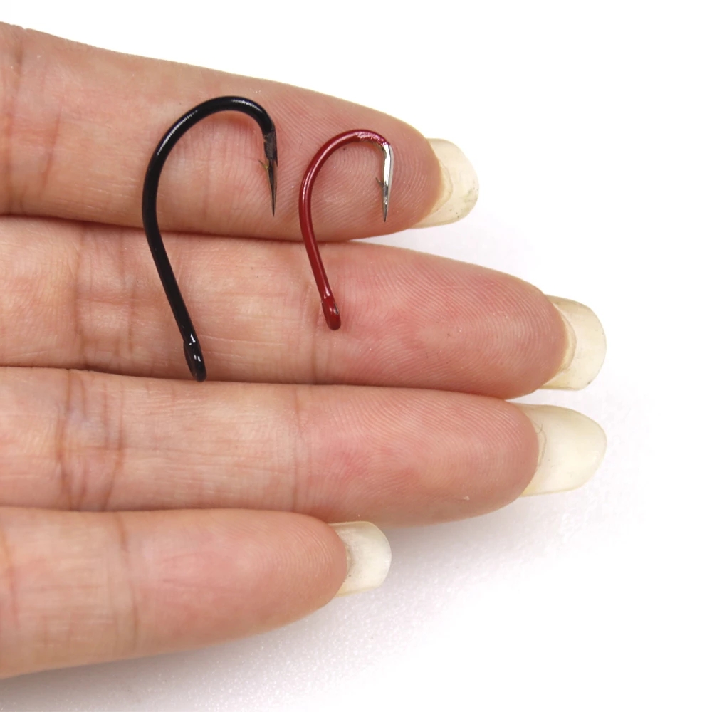 Jigeecarp-anzuelos de pesca de carpa de acero al carbono, anzuelos de pesca fuertes, tamaño 1 #-10 #, para pesca de carpa, 1 paquete