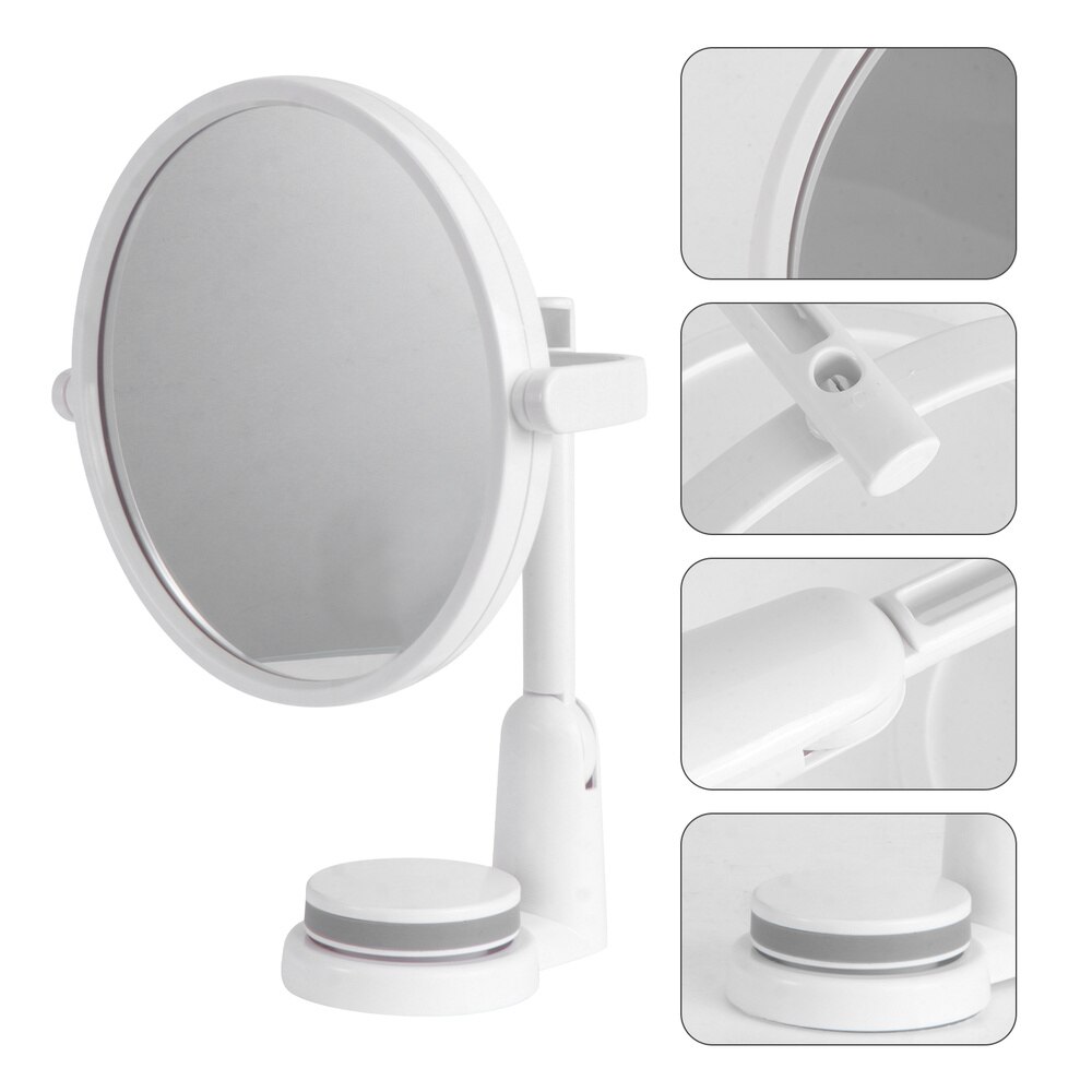 Wall Mounted Round Vanity Mirror Rotating Folding Cosmetic Mirror Household Make-up Mirror Perforating Toilet Glass Single Si