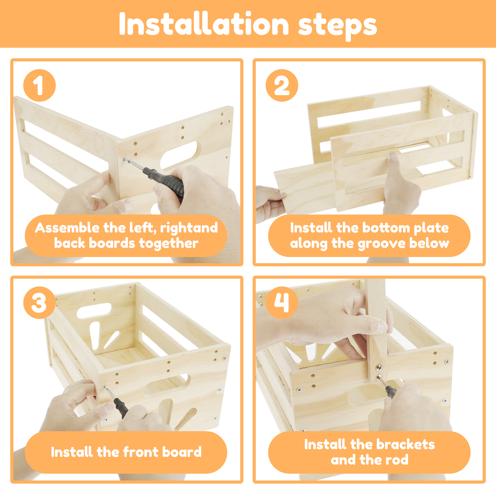 Holz Baby Dusche Lagerung Korb Baby Spielzeug Lagerung Kiste mit Griff Dekor Mehrzweck Korb für Jungen Mädchen Neue Eltern