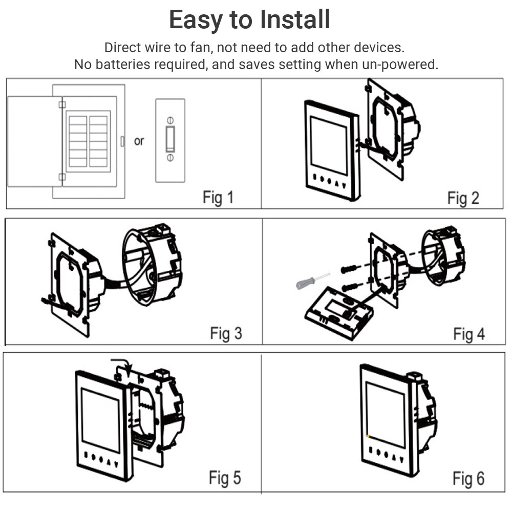 Home WiFi Smart Touchscreen Programmable Thermostat Temperature Controller 95~240V Voltage Thermostat with App and Voice Control