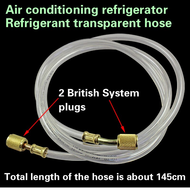 2 British System plug thickening high pressure resistant air conditioning transparent filling tube refrigerator refrigerant hose