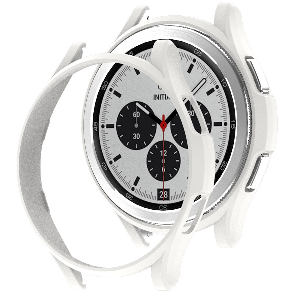 Pokrowiec na zegarek Samsung Galaxy Watch 4 Classic 42 mm 46 mm, matowe etui PC Wszechstronna powłoka ochronna zderzaka do Galaxy Watch 4: WHITE / 7 Cali i Powyżej