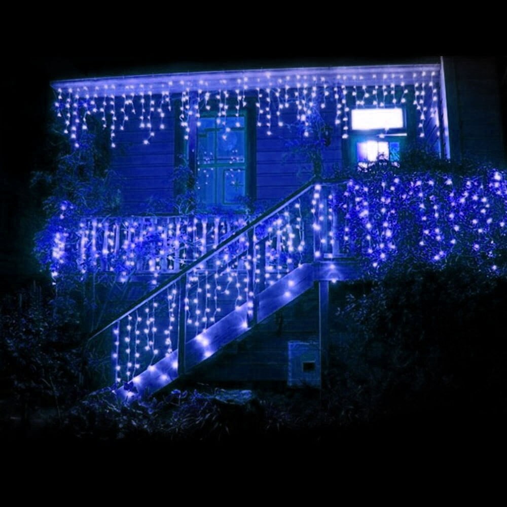 Weihnachtsbeleuchtung Außendekoration 3,5 m sinken 0,4-0,6 m LED Vorhang Eiszapfen Lichterketten Neujahr Hochzeit Party Girlande Licht