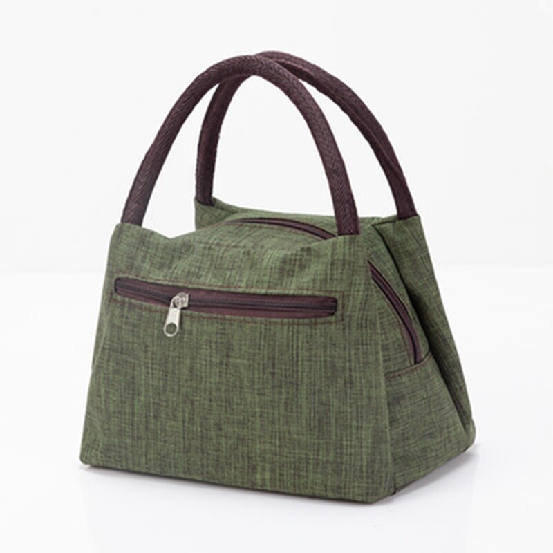 Aosbos Oxford Portable refroidisseur sac à déjeuner toile pique-nique fourre-tout sacs solide thermique isolé sacs à bandoulière pour hommes femmes enfants: Dark green