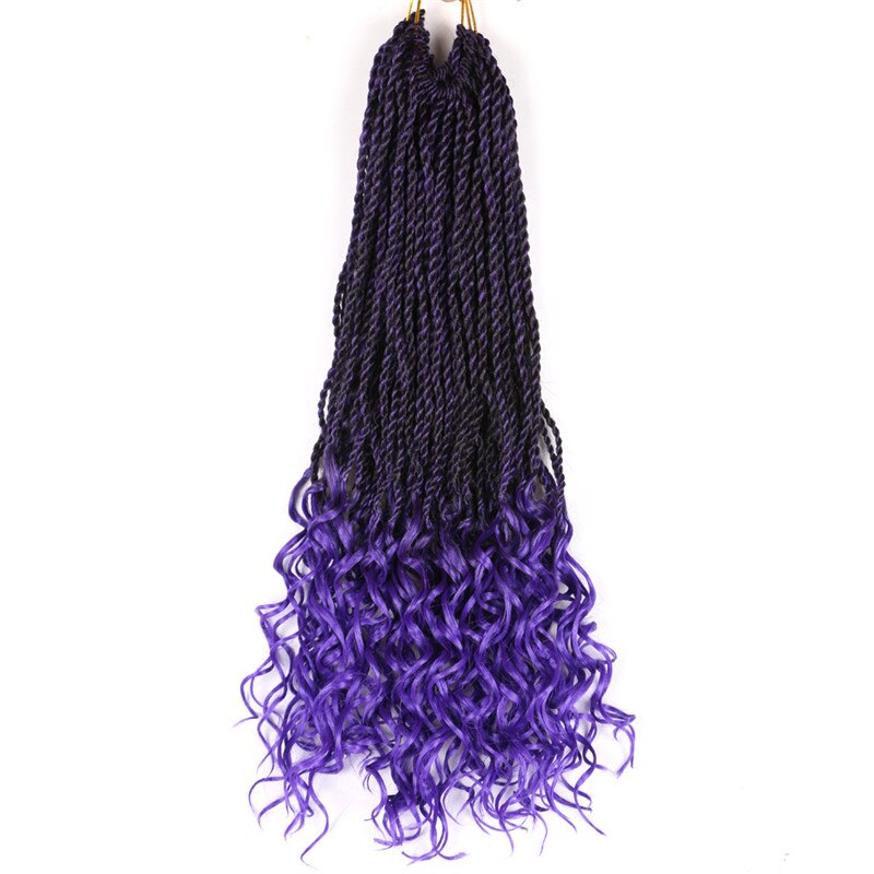 Synthetisch Haar Vlechten Ombre Vlechten Haarverlenging Vlecht Haar Paars Zwart Gemengde Kleuren Gehaakte Vlechten