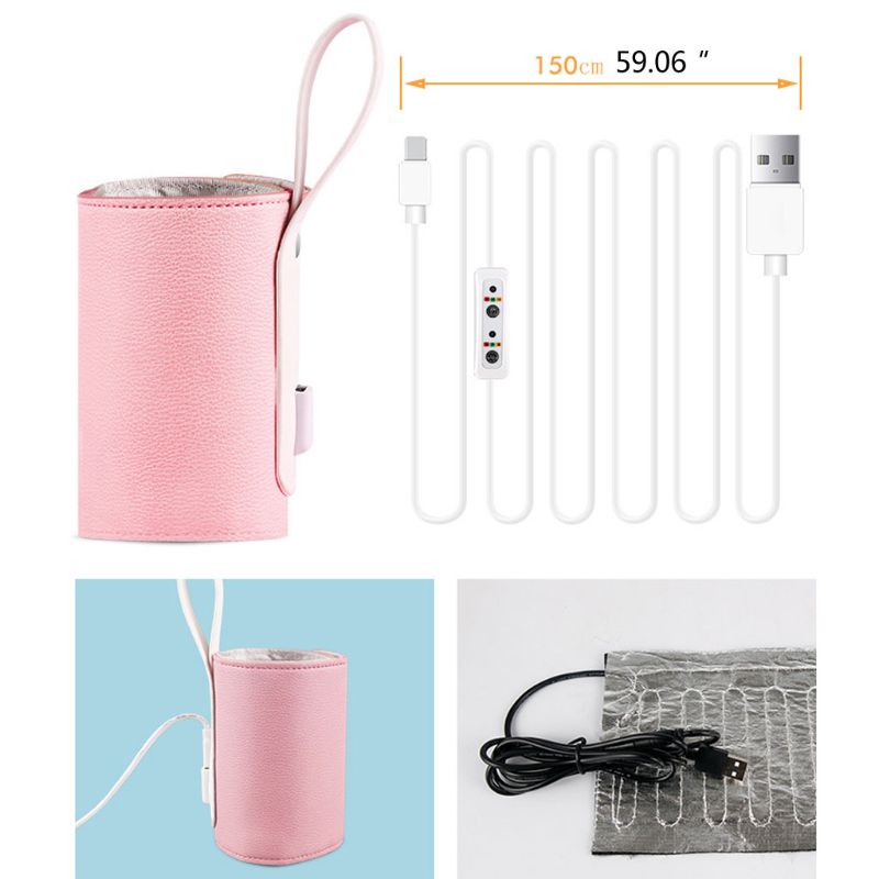 Tragbare Milch Flasche Wärmer für Babys USB Ladung Heizung Thermo Tasche Halten Baby Milch oder Wasser warm