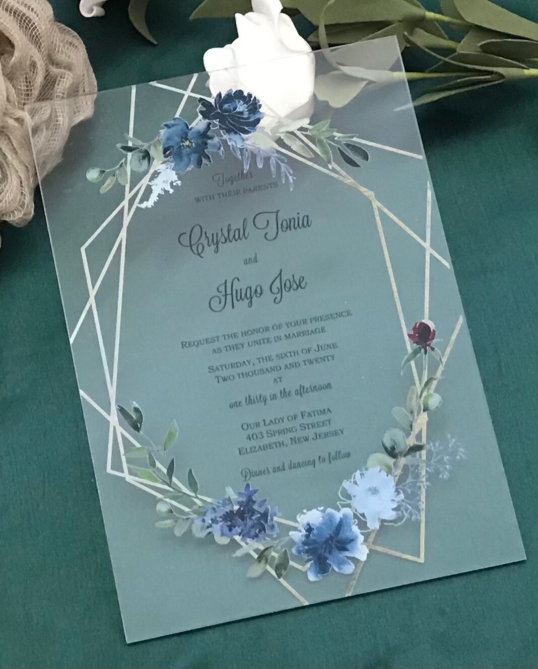 Wedding Acrylic Invitation,Faux Gold Envelopes,DIY Invites,10pcs Wedding Invite,Custom Acrylic Wedding Invitations