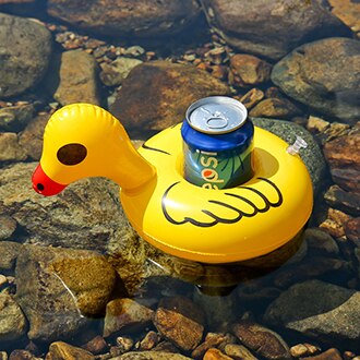Mini Opblaasbare Bekerhouder Eenhoorn Flamingo bekerhouder Zwembad Float Baden zwembad Speelgoed Partij Decoratie Bar zwemmen ring: Yellow duck